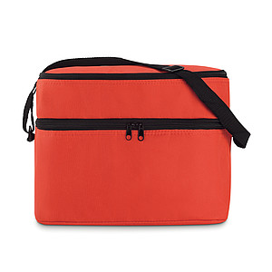 600D Cooler bag with 2 compartments and aluminium foil lining. Adjustable shoulder strap.