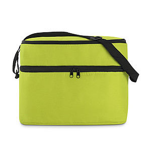 600D Cooler bag with 2 compartments and aluminium foil lining. Adjustable shoulder strap.