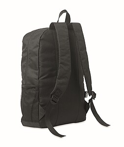 600D RPET polyester backpack, black