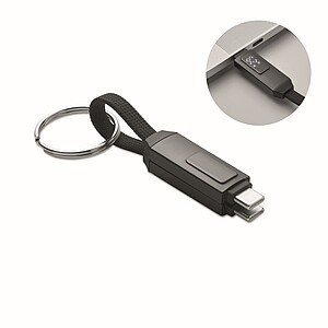 60W charging cable keyring, black