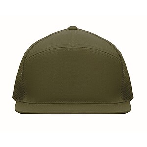 7 panel flat visor cap, army green