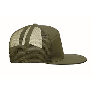 7 panel flat visor cap, army green