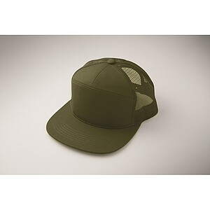 7 panel flat visor cap, army green