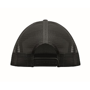 7 panel flat visor cap, black