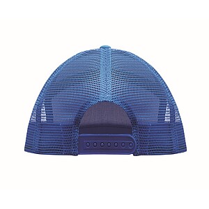 7 panel flat visor cap, royal blue