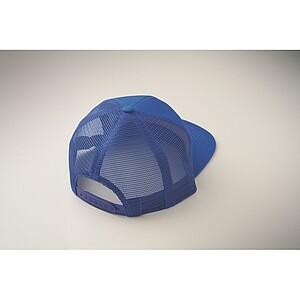 7 panel flat visor cap, royal blue