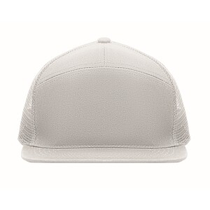 7 panel flat visor cap, white