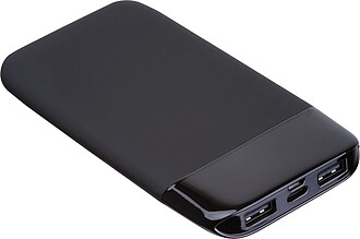 8000 mAh powerbank with illuminated logo, black