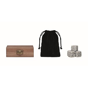 9 stone ice cube set in box, wood