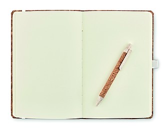 A5 cork notebook and pen set