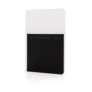 A5 Deluxe notebook with smart pockets, white