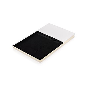A5 Deluxe notebook with smart pockets, white
