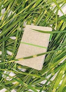 A5 Eco jute cotton notebook, green