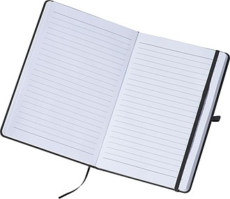 A5 note pad with ligned pages, black