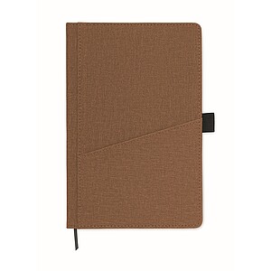 A5 notebook PU front pocket, brown