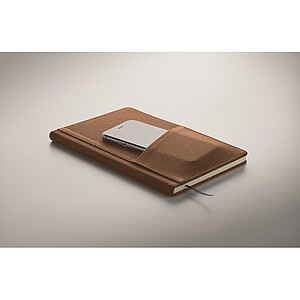 A5 notebook PU front pocket, brown