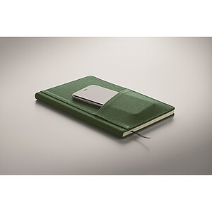 A5 notebook PU front pocket, dark green