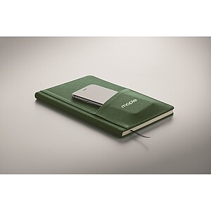 A5 notebook PU front pocket, dark green