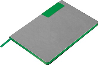 A5 notebook with colored edges, green