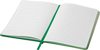A5 notebook with colored edges, green