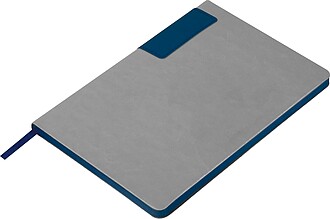 A5 notebook with colored edges, navy heather