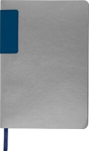 A5 notebook with colored edges, navy heather