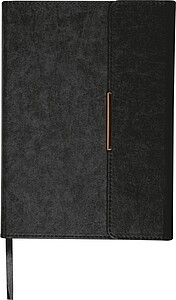 A5 notebook with magnetic closure, black