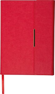 A5 notebook with magnetic closure, red