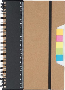 A5 Notebook with Ruler and sticky notes