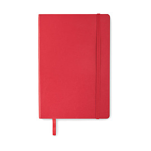 A5 notebook with soft recycled PU (81% recycled polyester and 19% PU) cover.