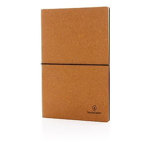 A5 recycled leather notebook,brown