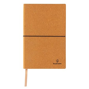 A5 recycled leather notebook,brown