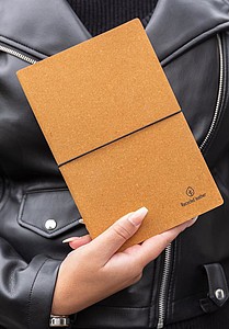 A5 recycled leather notebook,brown