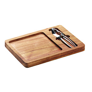 Acacia nut cracker set