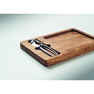 Acacia nut cracker set