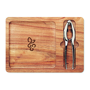 Acacia nut cracker set