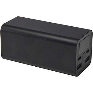 Acamar 20.000 mAh 70W recycled aluminium laptop power bank, solid black
