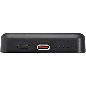 Acrab 5000 mAh 15W magnetic wireless power bank with 20W PD - made from recycled plastic, solid black