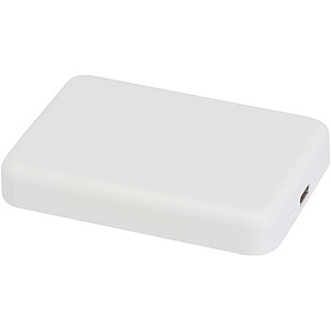 Acrab 5000 mAh 15W magnetic wireless power bank with 20W PD - made from recycled plastic, white
