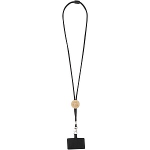 Adhab smartphone lanyard with bamboo details, solid black