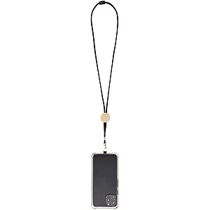 Adhab smartphone lanyard with bamboo details, solid black