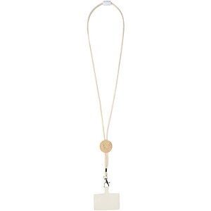 Adhab smartphone lanyard with bamboo details, white