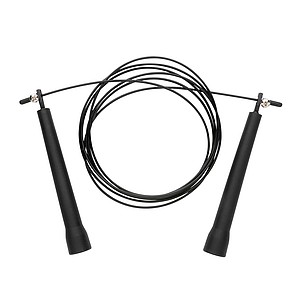 Adjustable jump rope in pouch, black