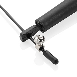 Adjustable jump rope in pouch, black