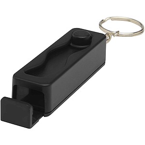 Aggia recycled plastic phone stand with fidget toy, solid black