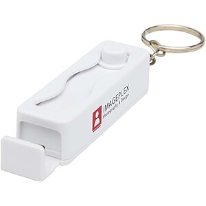 Aggia recycled plastic phone stand with fidget toy, white