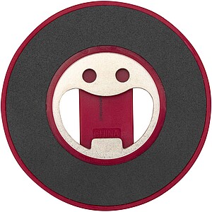 Ain recycled plastic magnetic phone stand with bottle opener, red