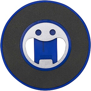 Ain recycled plastic magnetic phone stand with bottle opener, royal blue