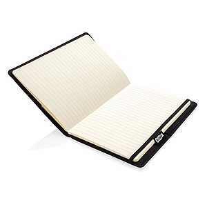 Air 5W RPET wireless charging refillable journal cover A5,black