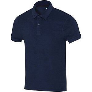 Akoya GRS recycled terry unisex polo, navy